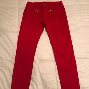MICHAEL Michael Kors Red Moto-Pants